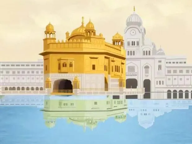 The Golden Temple reflected in the sarovar