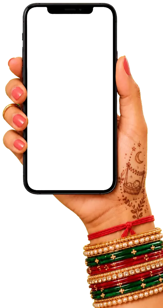 Hand holding a phone